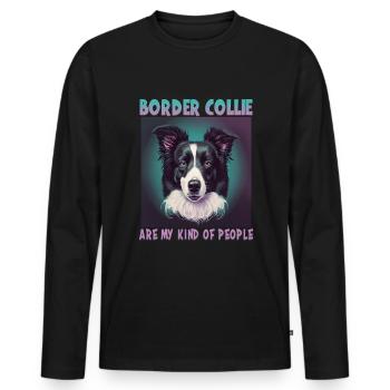 Dog Saying Border Collie Design - Men's Premium Organic Long Sleeve Shirt - black - Front - Nico (187cm)