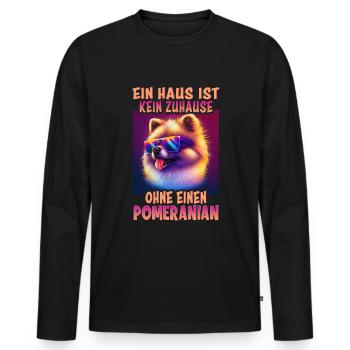 Hunde Spruch Pomeranian Design für Hundeliebhaber - Männer Premium Bio Langarmshirt - Schwarz - Vorne - Nico (187cm)