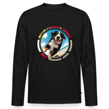 Hunde Berner Sennenhund Hundeliebhaber - Männer Premium Bio Langarmshirt - Schwarz - Vorne - Nico (187cm)