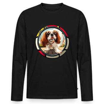 Dog saying Cavalier Spaniel for dog lovers - Men's Premium Organic Long Sleeve Shirt - black - Front - Nico (187cm)