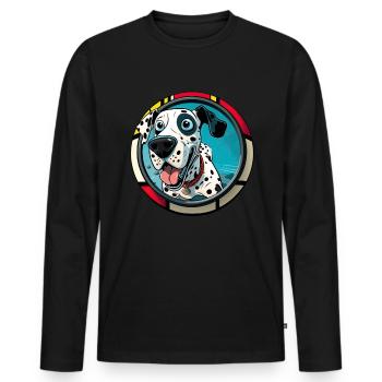 Dog saying Dalmatian design for dog lovers - Men's Premium Organic Long Sleeve Shirt - black - Front - Nico (187cm)
