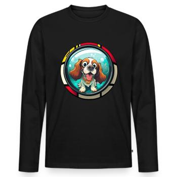 Dog saying Cavalier Spaniel for dog lovers - Men's Premium Organic Long Sleeve Shirt - black - Front - Nico (187cm)