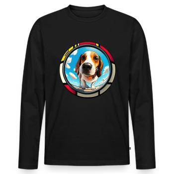 Dog Saying Beagle Design pour les amoureux des chiens - T-shirt manches longues Premium bio Homme - noir - Devant - Nico (187cm)