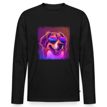 Chiens Berger australien amoureux des chiens Aussie - T-shirt manches longues Premium bio Homme - noir - Devant - Nico (187cm)