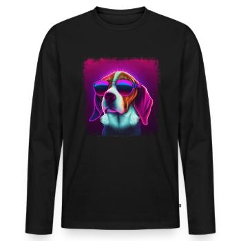 Dog Saying Beagle Design pour les amoureux des chiens - T-shirt manches longues Premium bio Homme - noir - Devant - Nico (187cm)