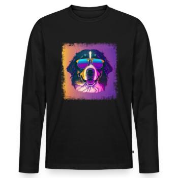 Hunde Berner Sennenhund Hundeliebhaber - Männer Premium Bio Langarmshirt - Schwarz - Vorne - Nico (187cm)