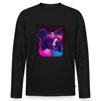 Dog Saying Border Collie Design - Men's Premium Organic Long Sleeve Shirt - black - Front - Nico (187cm)