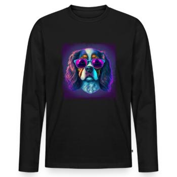 Dog saying Cavalier Spaniel for dog lovers - Men's Premium Organic Long Sleeve Shirt - black - Front - Nico (187cm)