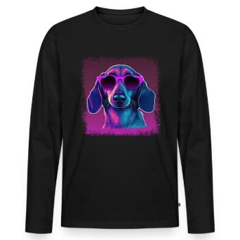 Hunde Spruch Dachshund Design für Hundeliebhaber - Männer Premium Bio Langarmshirt - Schwarz - Vorne - Nico (187cm)