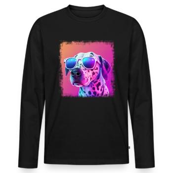 Dog saying Dalmatian design for dog lovers - Men's Premium Organic Long Sleeve Shirt - black - Front - Nico (187cm)