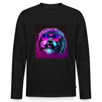 Dog saying Havanese design for dog lovers - Men's Premium Organic Long Sleeve Shirt - black - Front - Nico (187cm)
