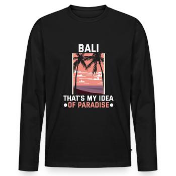 Bali Indonésie vacances à la plage au bord de la mer - T-shirt manches longues Premium bio Homme - noir - Devant - Nico (187cm)