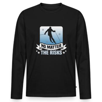 Skifahrer No matter the risks Ski - Männer Premium Bio Langarmshirt - Schwarz - Vorne - Nico (187cm)