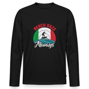 Italy beach holiday by the sea Design beach motif - Men's Premium Organic Long Sleeve Shirt - black - Front - Nico (187cm)