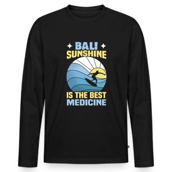 Bali Indonésie vacances à la plage au bord de la mer - T-shirt manches longues Premium bio Homme - noir - Devant - Nico (187cm)