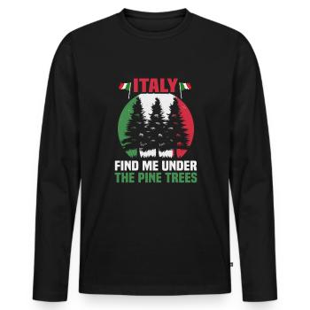 Italien Strandurlaub am Meer Design Strandmotiv - Männer Premium Bio Langarmshirt - Schwarz - Vorne - Nico (187cm)