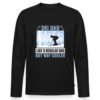 Ski dad like a regular dad but way cooler Ski - Männer Premium Bio Langarmshirt - Schwarz - Vorne - Nico (187cm)