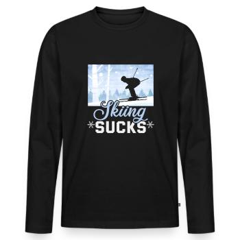 Skifahrer Skiing Sucks Ski - Männer Premium Bio Langarmshirt - Schwarz - Vorne - Nico (187cm)
