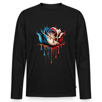 American Patriotic USA Design - T-shirt manches longues Premium bio Homme - noir - Devant - Nico (187cm)