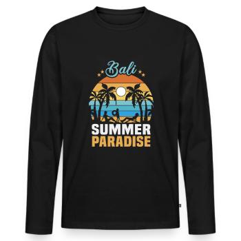 Bali Indonésie vacances à la plage au bord de la mer - T-shirt manches longues Premium bio Homme - noir - Devant - Nico (187cm)