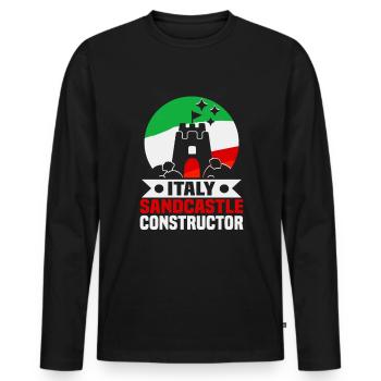 Italien Strandurlaub am Meer Design Strandmotiv - Männer Premium Bio Langarmshirt - Schwarz - Vorne - Nico (187cm)