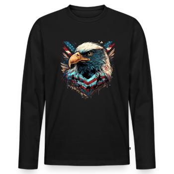 American Patriotic USA Design - Men's Premium Organic Long Sleeve Shirt - black - Front - Nico (187cm)