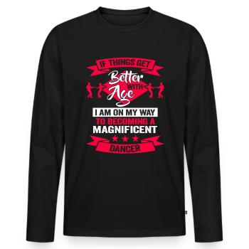 Dancing Dancer Birthday Choreographer Dance School - Men's Premium Organic Long Sleeve Shirt - black - Front - Nico (187cm)
