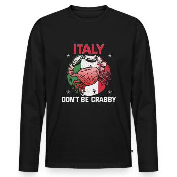 Italien Strandurlaub am Meer Design Strandmotiv - Männer Premium Bio Langarmshirt - Schwarz - Vorne - Nico (187cm)