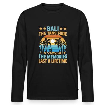 Bali Indonésie vacances à la plage au bord de la mer - T-shirt manches longues Premium bio Homme - noir - Devant - Nico (187cm)
