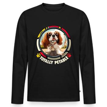 Dog saying Cavalier Spaniel for dog lovers - Men's Premium Organic Long Sleeve Shirt - black - Front - Nico (187cm)