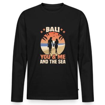 Bali Indonésie vacances à la plage au bord de la mer - T-shirt manches longues Premium bio Homme - noir - Devant - Nico (187cm)