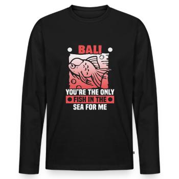 Bali Indonésie vacances à la plage au bord de la mer - T-shirt manches longues Premium bio Homme - noir - Devant - Nico (187cm)