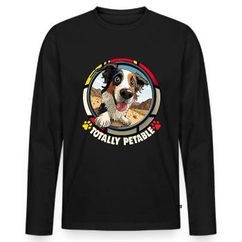 Chiens Berger australien amoureux des chiens Aussie - T-shirt manches longues Premium bio Homme - noir - Devant - Nico (187cm)