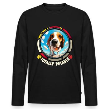 Dog Saying Beagle Design pour les amoureux des chiens - T-shirt manches longues Premium bio Homme - noir - Devant - Nico (187cm)