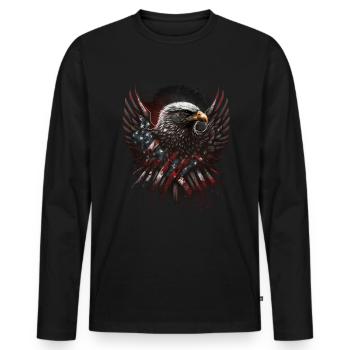American Patriotic USA Design - Men's Premium Organic Long Sleeve Shirt - black - Front - Nico (187cm)
