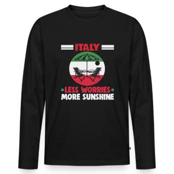 Italy beach holiday by the sea Design beach motif - Men's Premium Organic Long Sleeve Shirt - black - Front - Nico (187cm)
