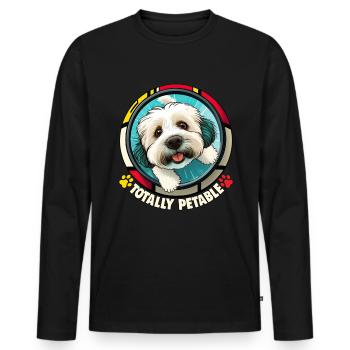 Dog saying Havanese design for dog lovers - Men's Premium Organic Long Sleeve Shirt - black - Front - Nico (187cm)