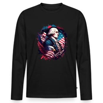 American Patriotic USA Design - T-shirt manches longues Premium bio Homme - noir - Devant - Nico (187cm)