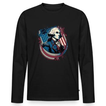 American Patriotic USA Design - T-shirt manches longues Premium bio Homme - noir - Devant - Nico (187cm)
