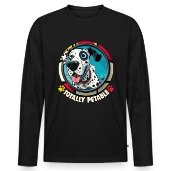 Dog saying Dalmatian design for dog lovers - Men's Premium Organic Long Sleeve Shirt - black - Front - Nico (187cm)