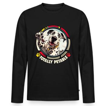Dog saying Dalmatian design for dog lovers - Men's Premium Organic Long Sleeve Shirt - black - Front - Nico (187cm)