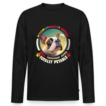 Chiens Français Bulldog Amateurs de chiens - T-shirt manches longues Premium bio Homme - noir - Devant - Nico (187cm)