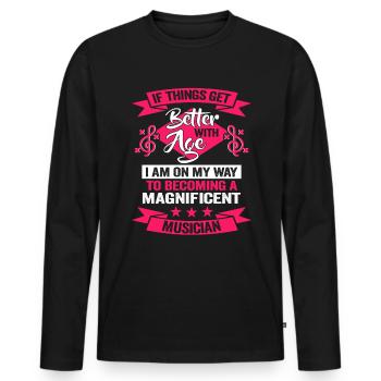 Musik Musiker Geburtstag Musik Produzent - Männer Premium Bio Langarmshirt - Schwarz - Vorne - Nico (187cm)