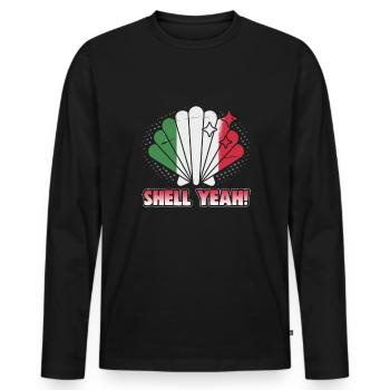 Italien Strandurlaub am Meer Design Strandmotiv - Männer Premium Bio Langarmshirt - Schwarz - Vorne - Nico (187cm)