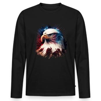 American Patriotic USA Design - Men's Premium Organic Long Sleeve Shirt - black - Front - Nico (187cm)