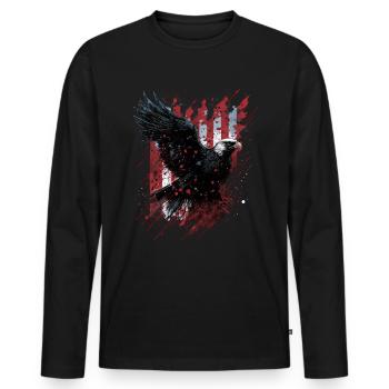 American Patriotic USA Design - Men's Premium Organic Long Sleeve Shirt - black - Front - Nico (187cm)
