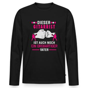 Gitarrist Vatertag Gitarrenspieler Musiker - Männer Premium Bio Langarmshirt - Schwarz - Vorne - Nico (187cm)