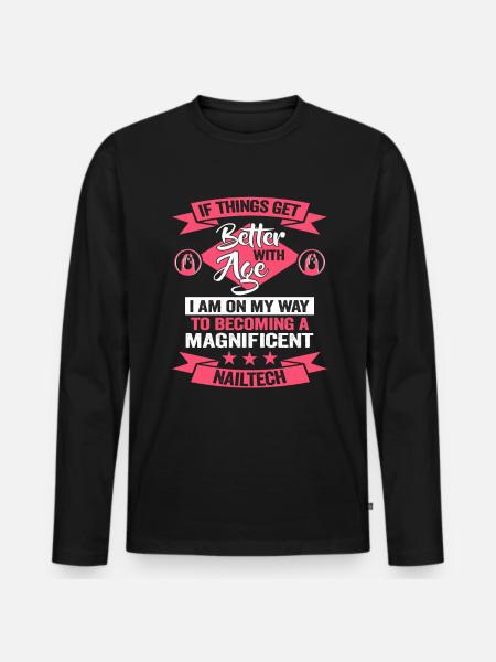 I'm the crazy nail designer - Men's Premium Organic Long Sleeve Shirt - black