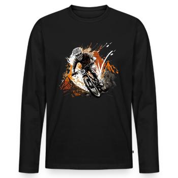 Conception cool de descente de VTT pour les fans de VTT - T-shirt manches longues Premium bio Homme - noir - Devant - Nico (187cm)