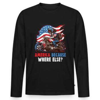 American Patriotic USA Design - Men's Premium Organic Long Sleeve Shirt - black - Front - Nico (187cm)